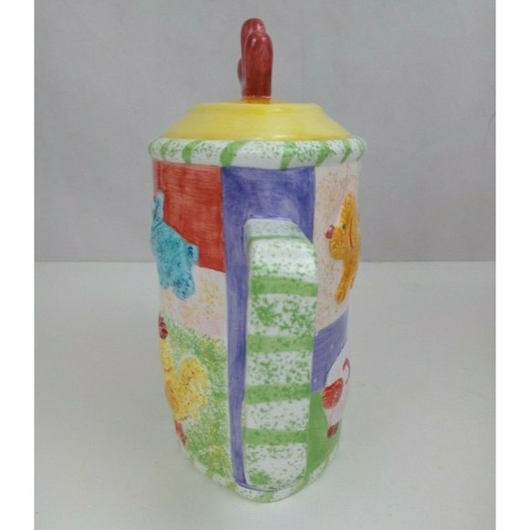 Vintage 2000 Lotus 3D Farm Animals Teapot Sheep, Bunny, Puppy, & Rooster - Picture 4 of 7